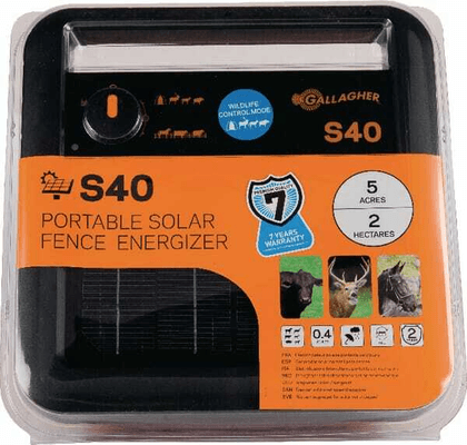 Pièces agricoles - Cloture,Jardin & Sylviculture - Électrificateur de clôture électrique Solar S40 (avec batterie)