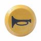 Interrupteur poussoir, Klaxon, rond, jaune