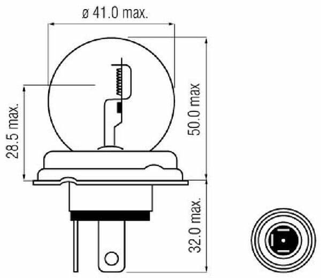 Pièces agricoles - Eclairage - Ampoule R2 -12V-45/40W P45t-41