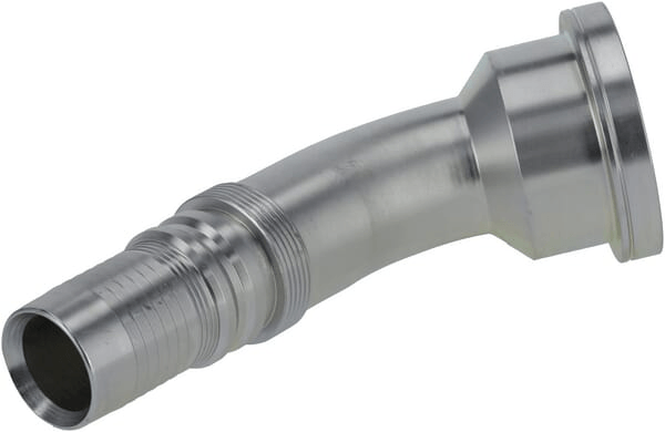 Pièces agricoles - Hydraulique - Raccord à sertir 4SH-DN40 avec flasque ø79,4 mm 45°