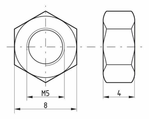 Pièces agricoles - Fasteners - Écrou M5 cl.8 noir