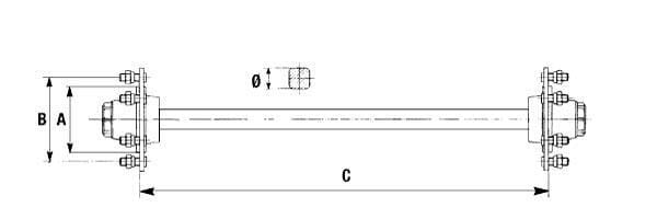 Pièces agricoles - Pièce divers - Essieu non freiné 70x1800mm (160/205/6)