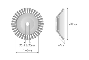 Pièces agricoles - Jardin et forêt pièce adaptable - Brosse à désherbage200x80 Acier, Ø20/25.4