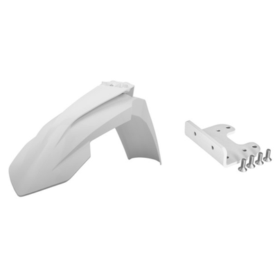 Pièces Quad & Motos - Plastiques - Garde-boue avant POLISPORT restylé blanc avec adaptateur KTM