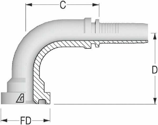 Pièces agricoles - Hydraulique - Embout NS-DN20+bride Ø 47,6