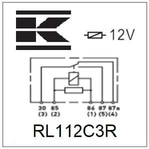 Pièces agricoles - Eclairage - Mini relais 12V, inverseur, 30A/40A, avec résistance, avec support