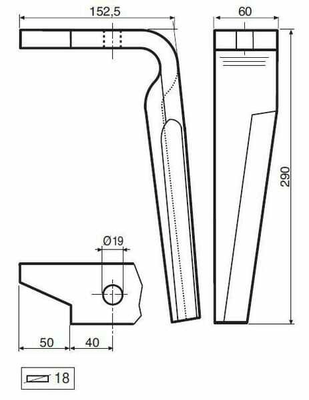 Pièces agricoles - Travail du sol - Dent de herse carb. D. p/Amazone