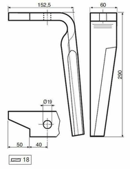 Pièces agricoles - Travail du sol - Dent de herse carb. D. p/Amazone