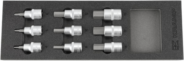 Outils - Outils divers - Jeu de douilles hexagonales 1/2" 9 pièces