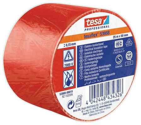 Chimie - Chimie divers - Ruban isolant, rouge, 25m x 50mm TesaFLEX®