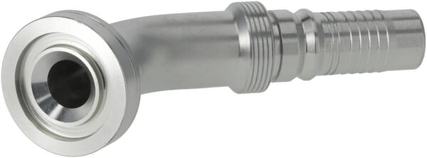 Pièces agricoles - Hydraulique - Raccord à sertir 4SH-DN20 avec flasque ø41,3 mm 45°