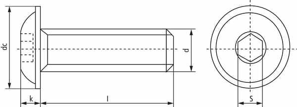 Pièces agricoles - Fasteners - Vis tête bombée 6 pans creux M 8x30 10.9