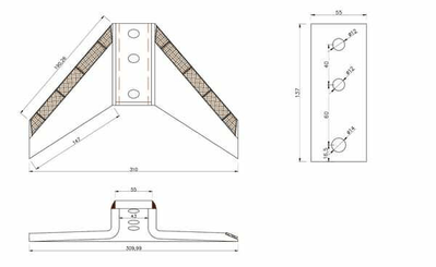 Pièces agricoles - Travail du sol - Aile carbure p/Kverneland