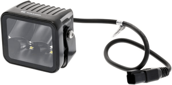 Pièces agricoles - Eclairage - Lampe de travail indirecte LED, 40W, 4800lm, carrée, 12/24V, blanche, 81x82,5x67,5mm prise Deutsch, faisceau étroit, 4LED