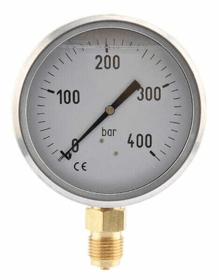 Pièces agricoles - Hydraulique - Manomètre Ø100 0-400bar ½" unt