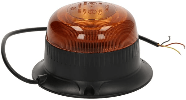 Pièces agricoles - Eclairage - Gyrophare LED, profil bas, 15W, 12-24V, orange, à visser, Ø 86mm x67mm