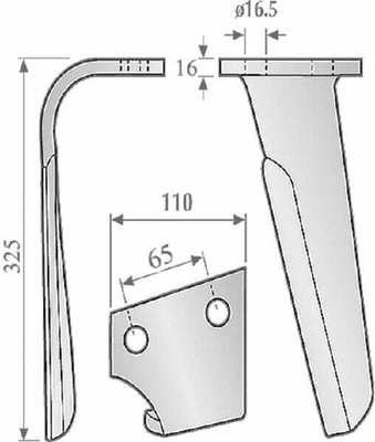 Pièces agricoles - Travail du sol - Dents de herse rot. G