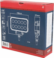 Pièces agricoles - Eclairage - Phare de travail LED rectangulaire 15W 1900lm, 10/30V, 150x37x100mm longue portée 10 LED Kramp