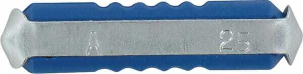 Pièces agricoles - Eclairage - Fusible stéatite 25A longueur 25mm bleu pack 100x iMaXX