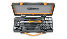 Coffret avec plateau thermoformé rigide BETA 1 cliquet avec 16 douilles 6 pans 3/8'' + 5 accessoires