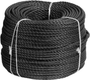 Câble de gréement PP, Ø 8 mm, 3 brins, noire, 220 m. - rouler
