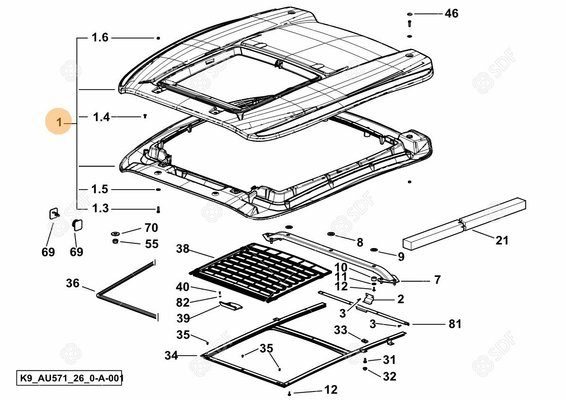 Pièces agricoles - Cabine et structure - TOIT
