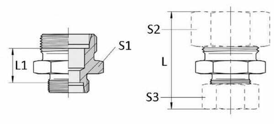 Pièces agricoles - Hydraulique - Raccord 38S - 25S