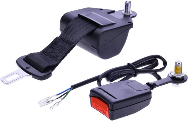 Pièces agricoles - Pièce divers - Ceinture de sécurité noire rétractable 2 points avec interrupteur