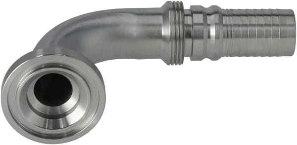 Pièces agricoles - Hydraulique - Raccord à sertir 4SH-DN25 avec flasque ø50,8 mm 90°