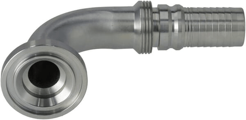Pièces agricoles - Hydraulique - Raccord à sertir 4SH-DN25 avec flasque ø50,8 mm 90°