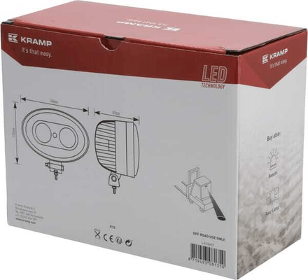 Pièces agricoles - Eclairage - Lampe de sécurité LED, bleue, 10 W, 250 lm, ovale, 10-80 V, Spot, 2 LED, Kramp