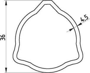 Pièces agricoles - Transmission - Tube profilé intérieur triangulaire T40 Ø int: 27 Ø ext: 36x4,5mm L: 0,38mComer