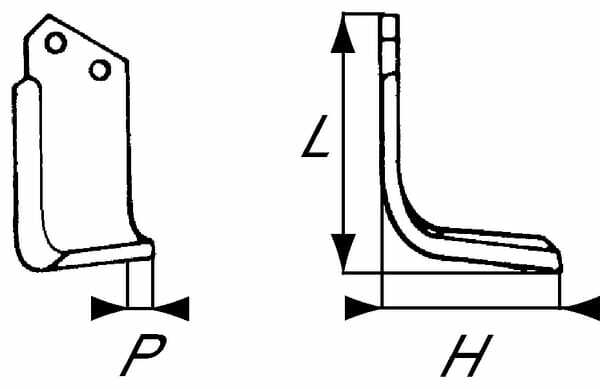 Pièces agricoles - Travail du sol - Lame de fraise g. 70x6/12.5-40
