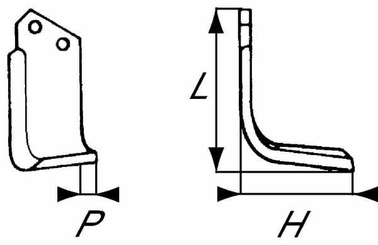 Pièces agricoles - Travail du sol - Lame de fraise g. 70x6/12.5-40