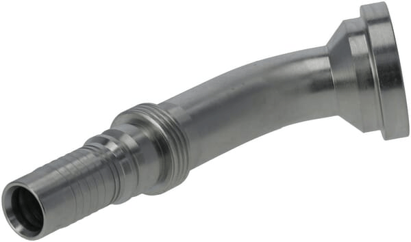 Pièces agricoles - Hydraulique - Raccord à sertir 4SH-DN20 avec flasque ø44,5 mm 45°