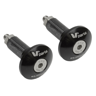 Pièces Quad & Motos - Equipement véhicule - Embouts De Guidon Aluminium V PARTS Ø12-18mm - Noir