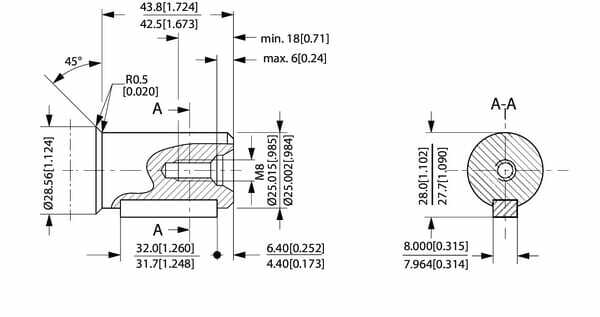 Pièces agricoles - Hydraulique - Moteur orbital, arbre Ø 25 A2