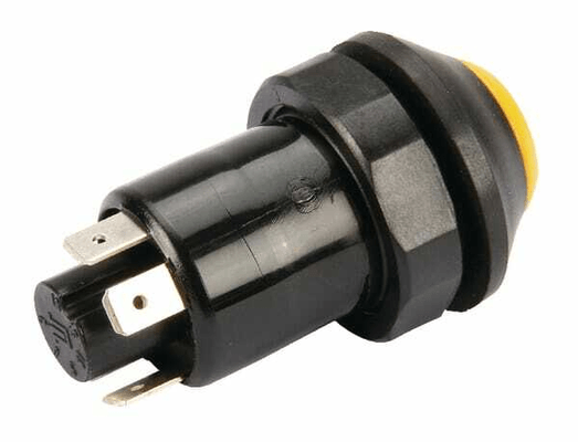 Pièces agricoles - Electricité - Interrupteur à poussoir, essuie-glaces, rond, jaune