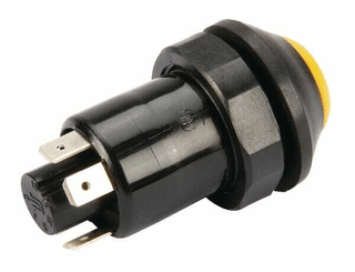 Pièces agricoles - Electricité - Interrupteur à poussoir, essuie-glaces, rond, jaune