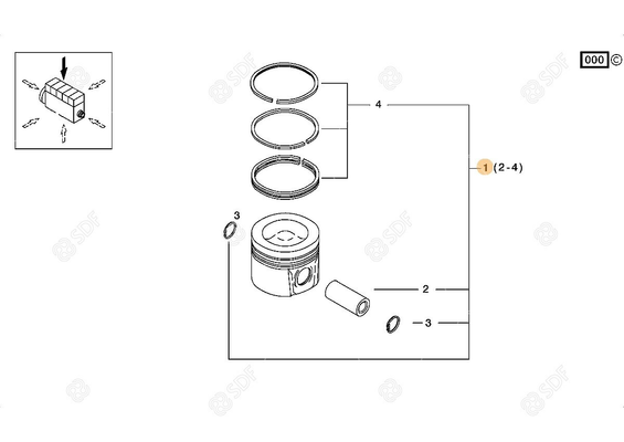 Pièces agricoles - Pieces moteur - PISTON Deutz-Fahr origine