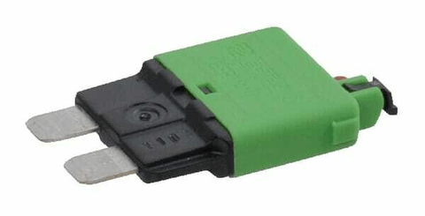 Pièces agricoles - Electricité - Fusible réinitialisation manuelle thermique 28V 30A longueur 34,4mm vert E.T.A