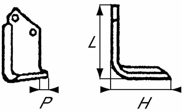 Pièces agricoles - Travail du sol - Lame de fraise g. Holder
