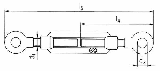 Pièces agricoles - Fasteners - Tendeur ouvert 2 oeillets 20mm