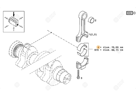 Pièces agricoles - Pieces moteur - coussinet de bielle STANDARD
