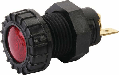 Pièces agricoles - Eclairage - Feu d'avertissement Halogène, rond, 12/24V, rouge, à boulonner, borne à lame, Hella