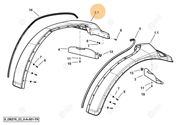 Pièces agricoles - Cabine et structure - RH FENDER