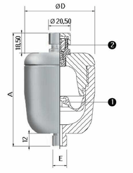 Pièces agricoles - Hydraulique - Accumulateur L/LAV 210/330 bar 0,025 L
