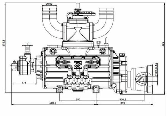 Pièces agricoles - Fertilisation & Lisier - Entraînement de pompe à vide à prise directe 13520 l/min avec lubrification automatique et Ballast B.P.