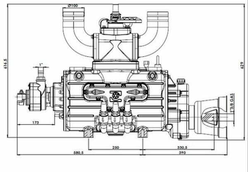 Pièces agricoles - Fertilisation & Lisier - Entraînement de pompe à vide à prise directe 13520 l/min avec lubrification automatique et Ballast B.P.