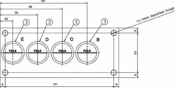 Pièces agricoles - Hydraulique - Bloc de retour 4x3/4" 1x1"1/2